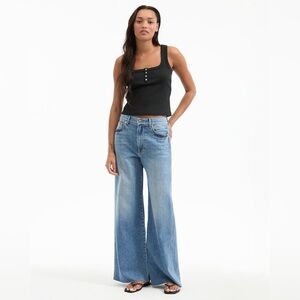 Veronica Beard Kasey Wide Leg Jean in Dusted Glare NEW